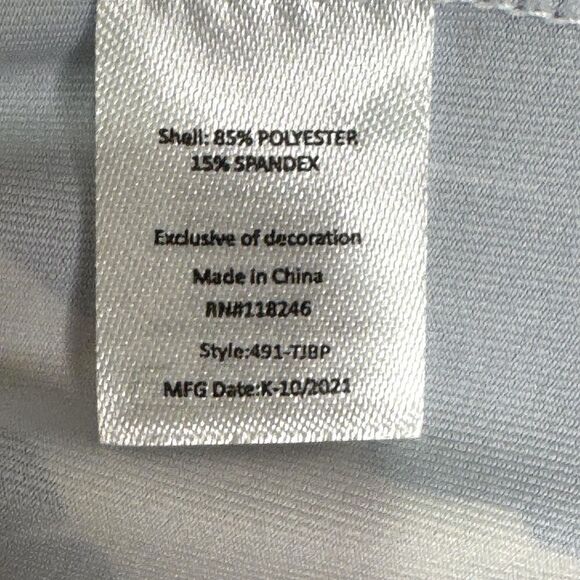 Cabana Life Dress Womens Large Blue White Palm Print Tunic UPF 50 Sun Protection - Picture 10 of 11